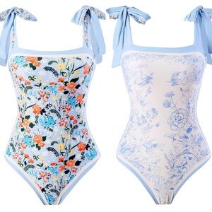 AsherFashion Women’s 2in1 Reversible Swimsuite Tammy Control Floral SizeXXL NWOT
